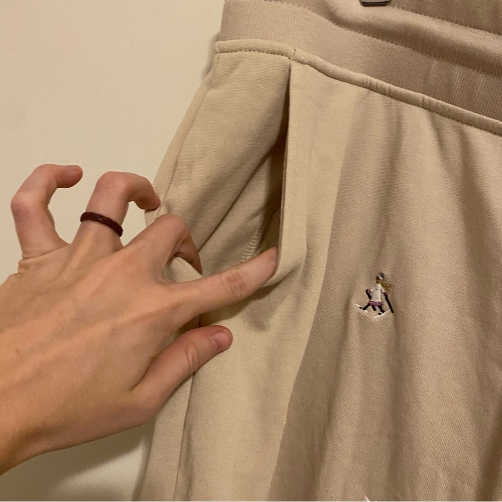 NWT Lou & Grey Tan Winter Pattern Embroidered Jogger Pants size XL - Picture 7 of 12
